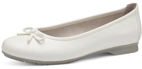 Jana Damen Ballerinas mit Schleife Vegan, Weiß (White), 40 EU