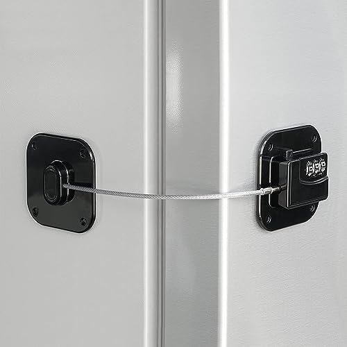 Refrigerator Lock, Keyless Heavy Duty Fridge Lock, Lock for Refrigerator Cabinets, Drawers, Safety Lock, Easy Install (Black-1Pack)