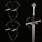 HHUXIUE Wall Mounted Sword Rack and Axe Holder - Vertical Display Hangers for Decoration (Transparent 2 Set)