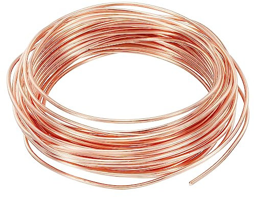 PATIKIL 32.8 Pies Sólido Desnudo Cobre Alambre, 14 Calibre 99.9% Puro Cobre Alambre 2mm Suave Rebordear Alambre Metal Planta Tallo Corbatas para Joyería Artesanía