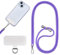 Universal Mobile Lanyard for Mobile, Metal Stickers for Mobile Phones, Adjustable Cords, Straps or Straps to Free Your Hands., berry, One size