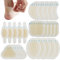 Paquete de 25 tiritas de ampolla para pies, vendas de ampollas invisibles, almohadillas de cojín hidrocoloides de gel, almohadillas protectoras impermeables para talón, dedos de los pies, piel