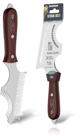 AXUS Decor Stego 6-in-1 cleaner Paint Roller Ultimate All-in-One Paint Equipment Cleaning Tool for Paint Rollers and Brushes, Stainless Steel Blade, 3 x Roller Scrapers, Brush Comb, and Can Opener