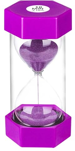 SuLiao Sanduhren 10 Minuten Violett, Eieruhren Timer Set, Buntes Stundenglas,Hourglass Sand Timer für Kinder Schule, Kinder zähneputzen, Kita, Büro, Haus, Deko, Spiele, Klassenzimmer, Küche