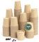 MAXI PRODUCTS -200 unidades Vasos Café Desechables - Vasos Cartón - Vasos Desechables Catering - Vasos Café para Llevar - Vasos Kraft 200 cc - APTO BEBIDAS CALIENTES Y FRÍAS