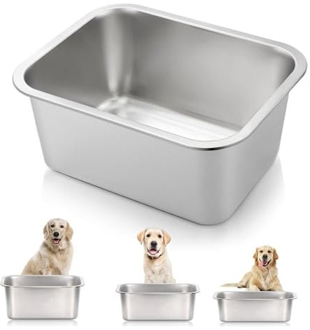 Stainless Steel Dog Bowl - Large Capacity Indoor/Outdoor Bowl for X-Large Dogs, 2.65 Gallons, 1 Pack