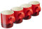 Cooks Professional 4 Piece Colourful Stoneware Mug Set | Tea Coffee Hot Chocolate Drinking Cups | Microwave Dishwasher Refrigerator Freezer Safe | 350ml Capacity | Red