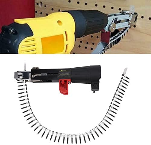 Automatic Nail Gun Adapter, Screw Drill Chain Adapter for Power Drill Gun Automatic Screw Spike Chain Nail Gun Adapter, Woodworking Tool Cordless Power Drill Attachment