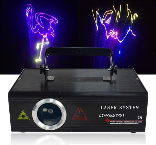 WOQLIBE Discolicht Partylicht, 80w 500mW RGB DMX Bühnenlicht Animation Laser Showlaser Mit Sd-Karte And Ilda-Funktion