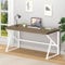 Mudmasa Schreibtisch Computertisch für Home Office, PC Tisch Bürotisch, Modern Holz Tisch für Arbeitszimmer, Schlafzimmer, Metallgestell Arbeitstisch, Gaming Tisch 140 x 60 x 75.5cm, Holzfarbe - Weiß