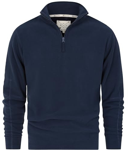 Blu Apparel Maglione da uomo in pile con cerniera a 1/4, pesante, per escursionismo, campeggio, caldo, per uomo con mezza zip