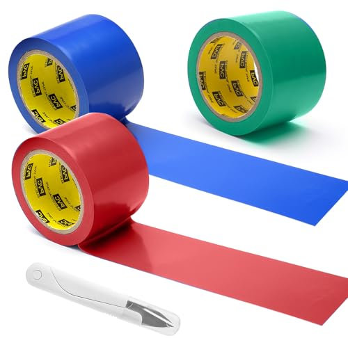 3 x Roll Professional Duct Tape, 50MM x 9M Strong Duct Tape,Gaffer Tape,Waterproof Coloured Gaffer and Duct Adhesive Cloth Repair Tape,for Repairs, DIY, Crafts, Indoor and Outdoor Use,Blue Red Green