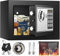 Small Electronic Safe Box with Fireproof Money Bag, Cabinet Security Safe with Digital Keypad and Keys, Hidden Personal Safe for Money, Cash, Jewelry, ID Documents, Medication