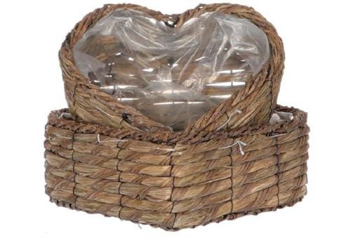 Decpero Pflanzherz I 2er-Set I 27 x 24 x 10 cm + 35 x 33 x 12 cm I Herz Pflanzkorb