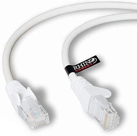 rhinocables CAT 6 High-Speed Gigabit Ethernet Cable - Patch Network Lead for LAN| Snagless UTP With LSZH Jacket | RJ45 Connector - Internet, Router, Modem, SmartTV, PC & More (50cm, White, Pack of 50)