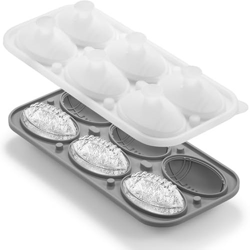 Nax Caki 3D-Fußball-Eiswürfelform, groß, Silikon, lustige Formen, Whiskey-Eisform mit Trichter für Cocktails, Bourbon, Brandy, Whiskey, Geschenke für Männer