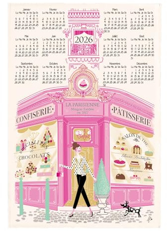Geschirrtuch Façade pâtisserie Calendrier 2026 Écru 48 X 72 ekrü 48 x 72 cm Winkler