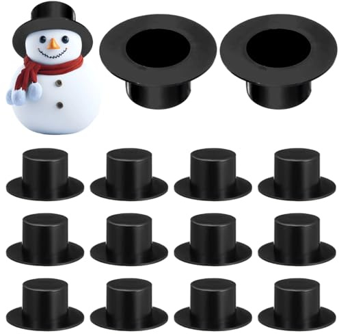 Garneck 50 Stück Mini Zylinder Hüte Aus Kunststoff Für DIY Bastelprojekte – Kleine Zylinder Hüte in Schwarz Für Kreative Weihnachtsdekoration Und Festliche Anlässe