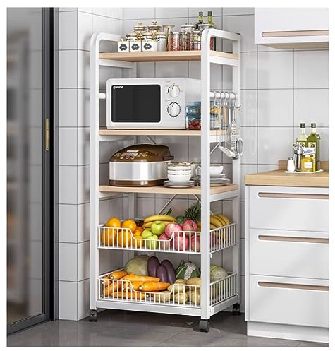 TLLCHYL Kitchen Baker Rack Microwave Stand with Storage Shelf for Spices and Industrial Microwave Oven White 5 Shelf Utility Storage Stand