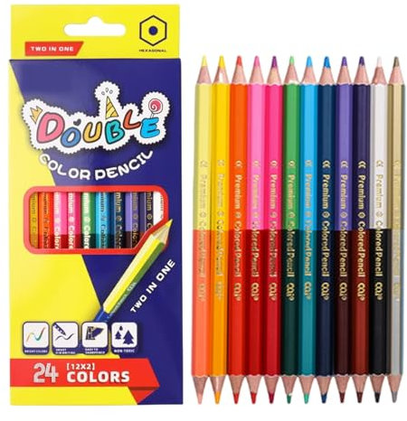 Fokelyi 12 Stück Buntstifte Set, Neon Farbstifte, Kinder und Buntstifte, Holz mit Ergonomischer, Farbstifte für Profi- erfahrene Erwachsene