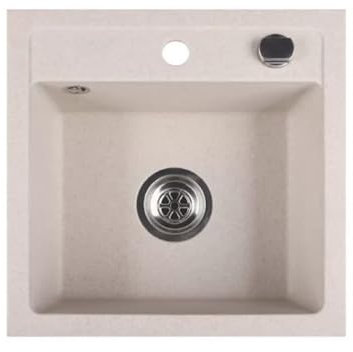 QLS Lavabo 44 x 44 cm in granito con sifone automatico – Bella Beige