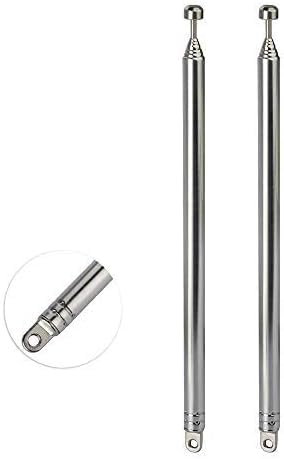Juego de 3 antenas de radio FM FM FM portátiles, antena telescópica de 75 cm para radio DAB/FM, antena de radio para receptor estéreo Bluetooth, radio interior, para TV ATSC DVB T DVB T2