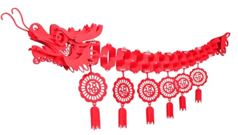 Jrudjsnhhty Chinese Dragon Ceiling Decorations Chinese Dragon Decorations with 6 Lucky Charm Lunar New Year Party Favors for Install