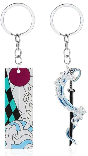 AYVRUOP 2 Pièces Porte-Clés Anime - Pendentifs Décoratifs avec Armes,Matériau Acrylique, Adaptés aux Collectionneurs d'anime,Cadeaux pour Garçons