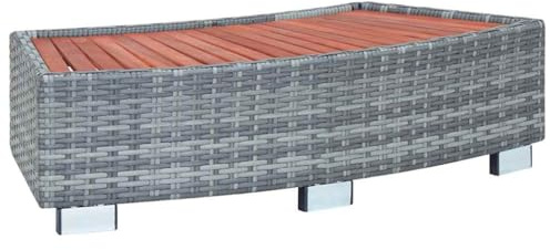 Marche pour Spa, Marche Anti-dérapente pour Cuve Thermale Gris Résine tressée 92 x 45 x 25 cm