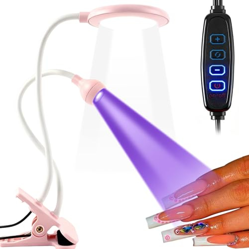 YINGJEE UV Nail Lamp Double-Headed UV Flash Cure Light Tech Lamp for Gel