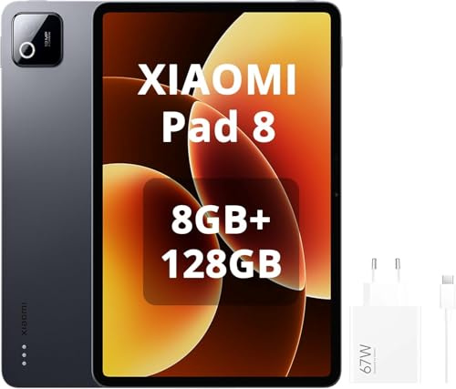 XIAOMI Pad 8 8 GB/128 GB, WiFi 7, tablet da 11,2 con risoluzione 3,2K, audio Dolby Atmos, processore Snapdragon 870, batteria da 9200 mAh, grigio, con caricabatterie da 67 W incluso