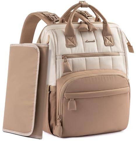 LOVEVOOK Baby Changing Bags, Large Diaper Bag Nappy Backpack for Mom & Dad | Waterproof Nappy Bag With Foldable Changing Mat, Stroller Clips, Large Capacity For Newborn Hospital & Travel Baby Essentials