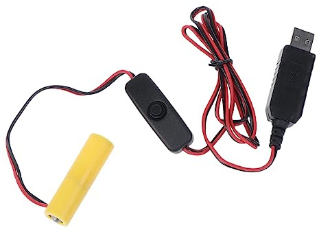 Jazuaiao 1.5V AA Battery USB Power Supply Cable with On/Off Switch Replace 1 AA Battery for Radio Electric Toy Clock LED Strip