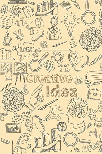 Creative Idea Notebook: Doodle Cover Notebook & Sketchbook - Matte Beige Finish - Small (6 x 9) - 100 Unlined Pages - Numbered Pages