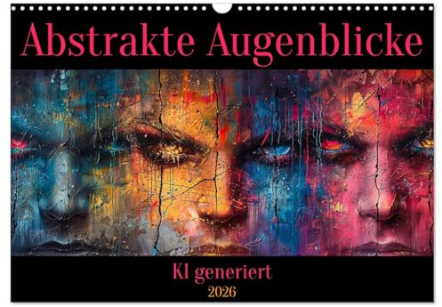 Abstrakte Augenblicke (Wandkalender 2026 DIN A3 quer), CALVENDO Monatskalender: Expressionistisch in knalligen Farben - KI generiert (CALVENDO Kunst)