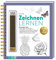 Zeichnen lernen Einsteigerset. Geschenkset für Anfänger: Set mit Anleitungsbuch, 3 Stiften, Transparentpapier und Übungsblättern