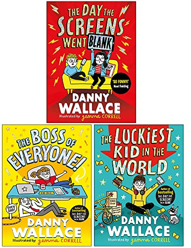 Danny Wallace Collection 3 Books Set (The Day the Screens Went Blank, The Boss of Everyone, The Luckiest Kid in the World)