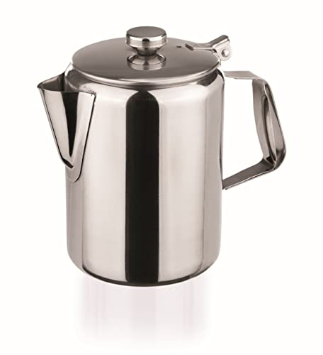 Inox Cafetière 1000ml avec Couvercle à charnière poli brillant En acier inoxydable petit Carafe de lait couvercle