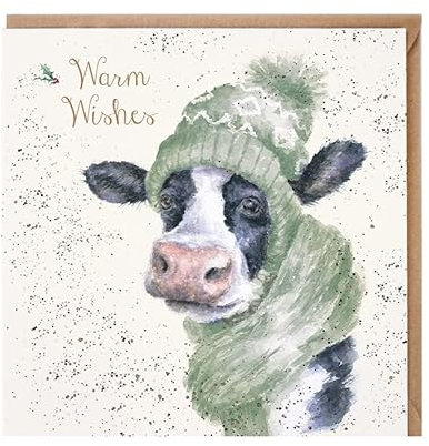 Wrendale Designs by Hannah Dale Weihnachtskarte Moo-rry Christmas, Goldfolie, einzeln