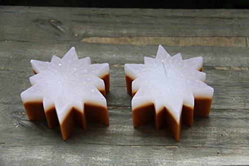 condecoro Wachs-Kerze Stern Stumpenkerze, 2er Set