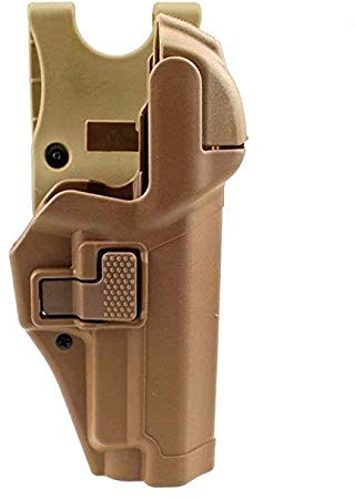 Gexgune Tactical Holster Militärische Verschleierung Stufe 3 Sperren Rechte Taille Gürtel Pistole Pistolenhalfter für Colt 1911 (Bräunen)