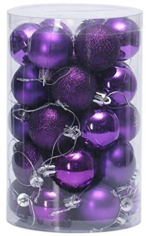 Uteruik - Palline decorative in plastica per albero di Natale, infrangibili, 4 cm, 34 pezzi, colore: viola