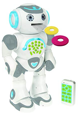 Lexibook Powerman Max - Robot éducatif et programmable pour jouer et apprendre - Jouet pour garçons et filles - Parle en français, danse, musique, STEM, raconte des histoires, lance des disques - ROB80FR