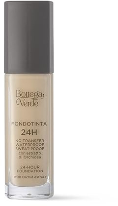 Bottega Verde - Fondotinta, Avorio, No transfer, Waterproof, 30ml | Fondotinta 24 Ore, con Estratto di Orchidea, Sweat proof, Texture Fluida e Fondente