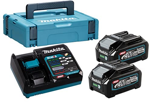 Pack MAKITA 40 V MAX 2 batteries 4 Ah BL4040 + chargeur DC40RA en MAKPAC1 191J97-1
