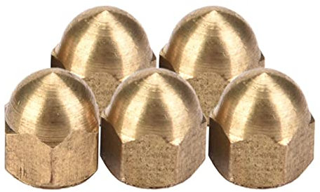 Tuercas de latón, tuercas ciegas Latón, M3-M12 Kit de tuercas bellota de latón con cabeza abovedada Juego de tuercas hexagonales Sujetadores de vehículos para fijar neumáticos y ejes(M4 (20 piezas))