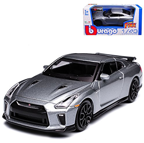 Bburago Nissan Nisan Skyline GT-R R35 Coupe Grau Modell Ab 2008 Version 2017 1/43 Burago Modell Auto mit individiuellem Wunschkennzeichen