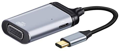 xiwai USB-C Type C to VGA RGB Converter HDTV Adapter 60hz 1080p with Female PD Power Port