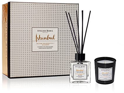 Atelier Rebul Istanbul Duftstäbchen und Duftkerze Geschenkset | Holzig & Würzig | Das perfekte Geschenk