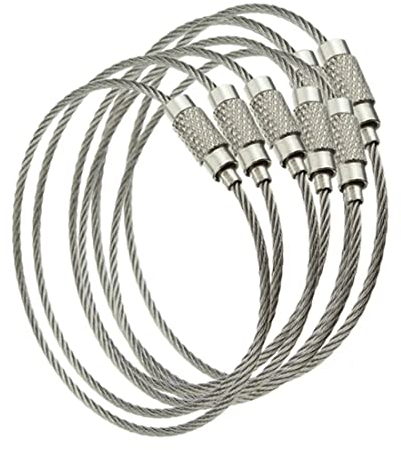 BODYA 10 Stück 15 cm Draht-Schlüsselanhänger-Kabel aus Edelstahl zum Aufhängen von Gepäckanhängern, Schlüsselanhängern und ID-Tag-Halter